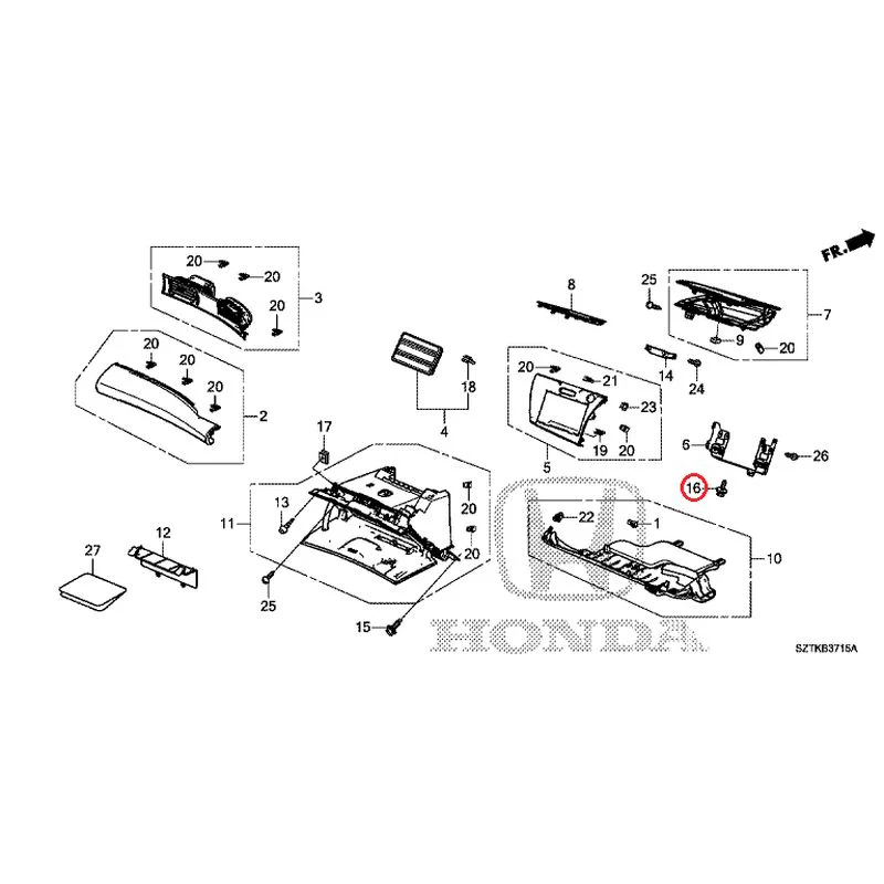 [NEW] JDM HONDA CR-Z ZF2 2014 Instrument panel garnish (passenger side) GENUINE OEM - Image 17