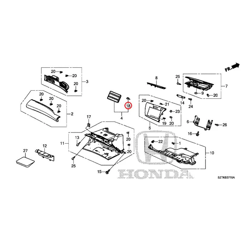 [NEW] JDM HONDA CR-Z ZF2 2014 Instrument panel garnish (passenger side) GENUINE OEM - Image 19