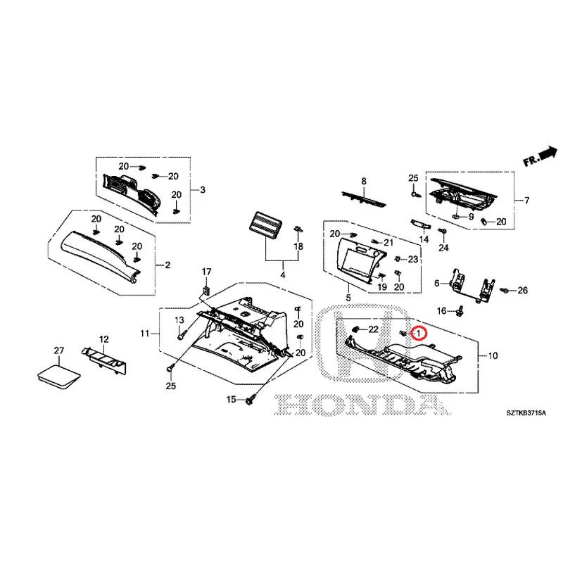 [NEW] JDM HONDA CR-Z ZF2 2014 Instrument panel garnish (passenger side) GENUINE OEM - Image 2