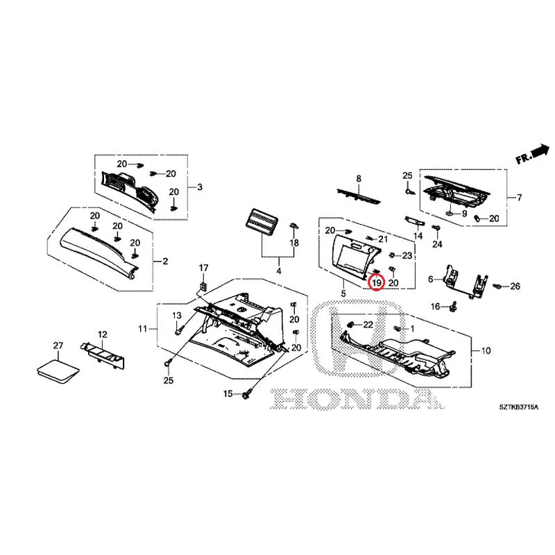[NEW] JDM HONDA CR-Z ZF2 2014 Instrument panel garnish (passenger side) GENUINE OEM - Image 20