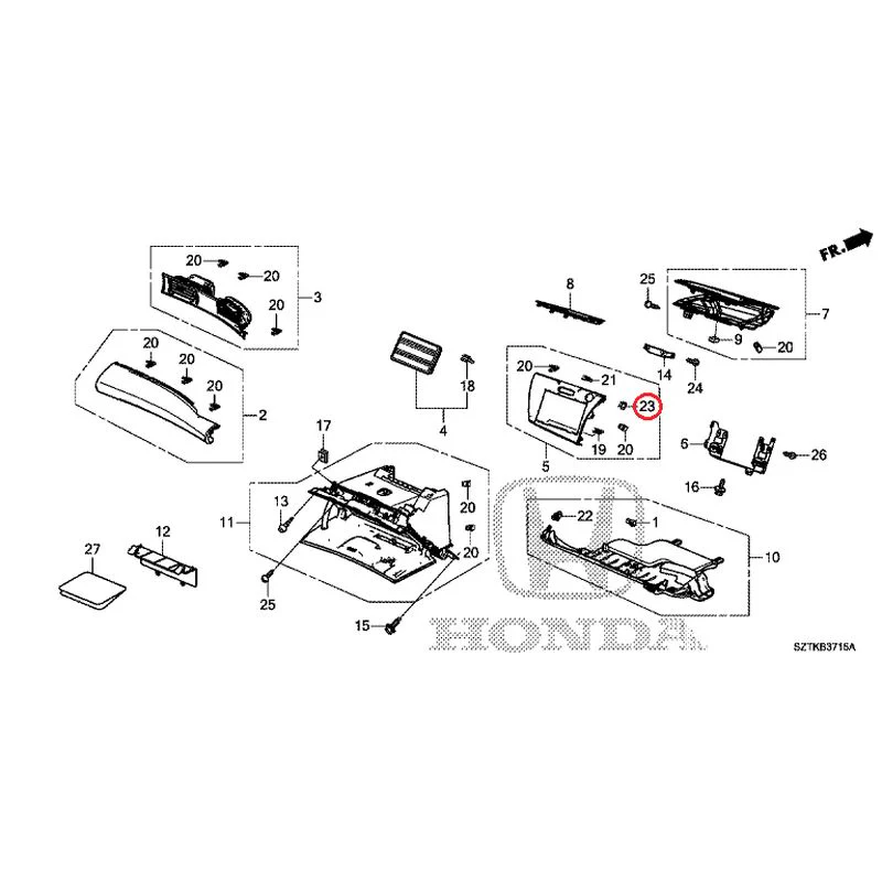 [NEW] JDM HONDA CR-Z ZF2 2014 Instrument panel garnish (passenger side) GENUINE OEM - Image 24
