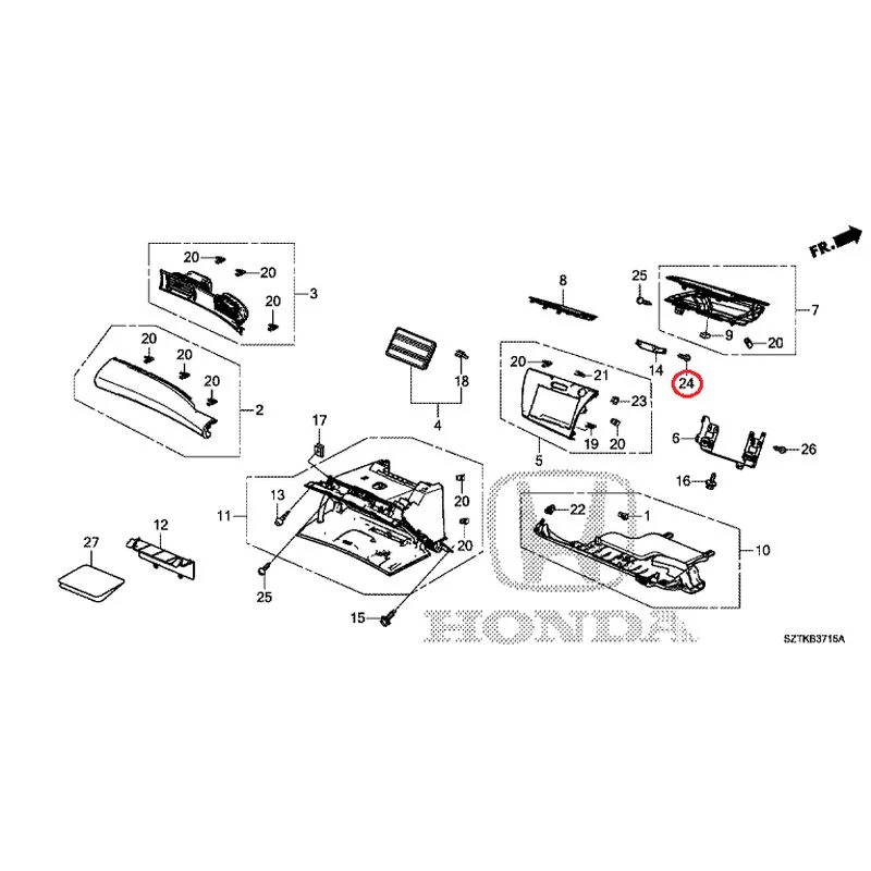 [NEW] JDM HONDA CR-Z ZF2 2014 Instrument panel garnish (passenger side) GENUINE OEM - Image 25