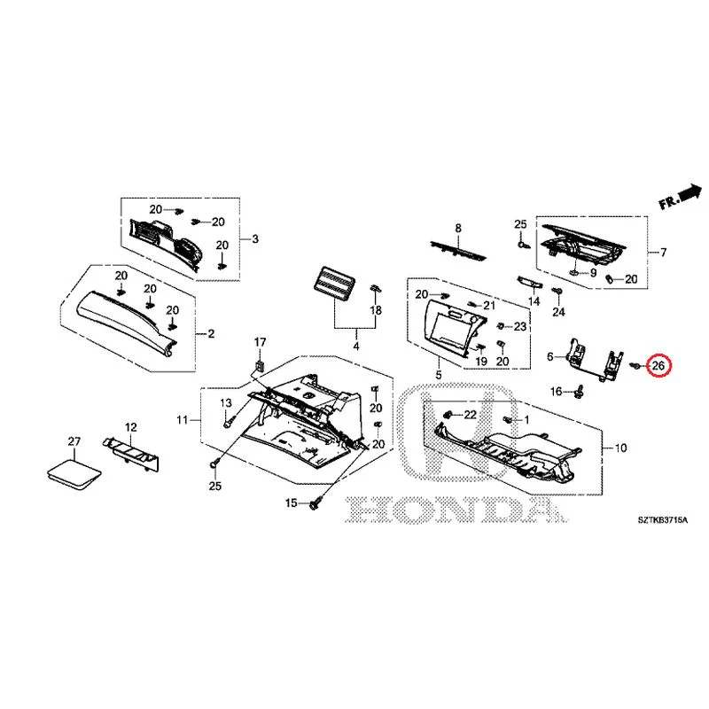 [NEW] JDM HONDA CR-Z ZF2 2014 Instrument panel garnish (passenger side) GENUINE OEM - Image 27