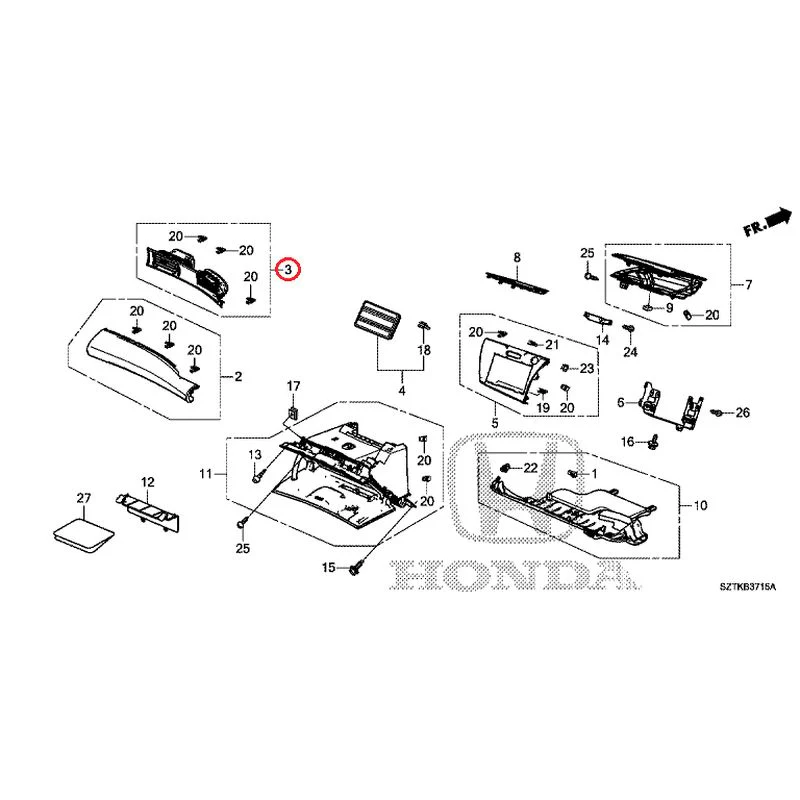 [NEW] JDM HONDA CR-Z ZF2 2014 Instrument panel garnish (passenger side) GENUINE OEM - Image 4