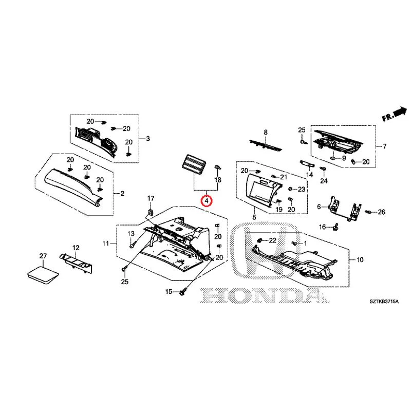 [NEW] JDM HONDA CR-Z ZF2 2014 Instrument panel garnish (passenger side) GENUINE OEM - Image 5