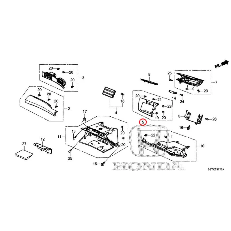 [NEW] JDM HONDA CR-Z ZF2 2014 Instrument panel garnish (passenger side) GENUINE OEM - Image 6