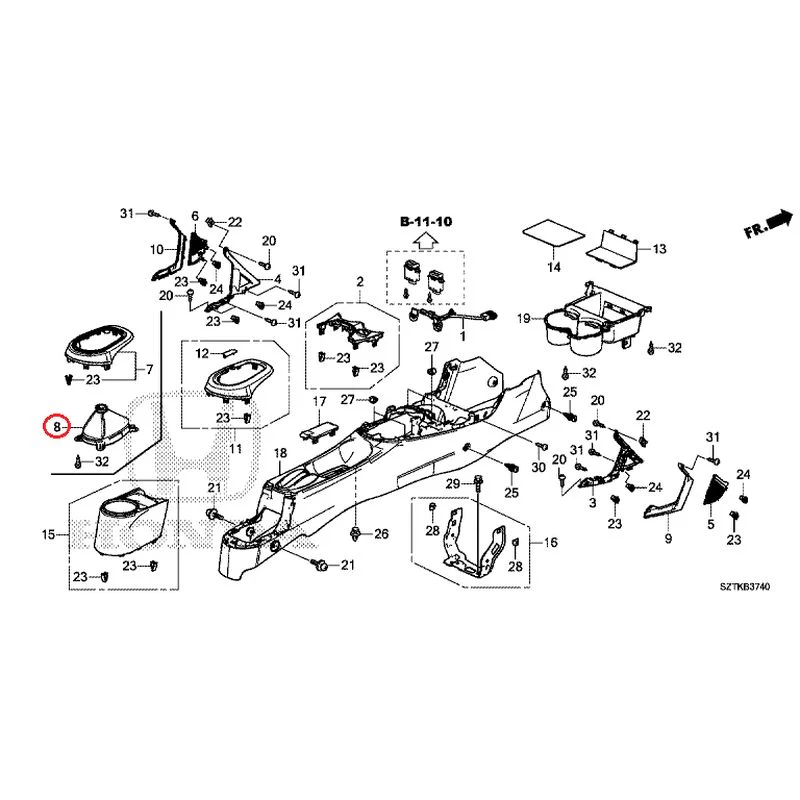 [NEW] JDM HONDA CR-Z ZF2 2014 Console GENUINE OEM - Image 10