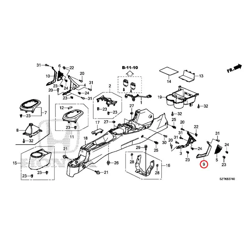 [NEW] JDM HONDA CR-Z ZF2 2014 Console GENUINE OEM - Image 11