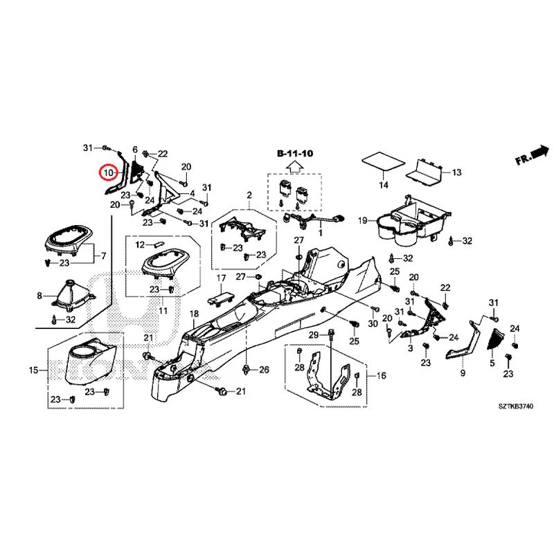 [NEW] JDM HONDA CR-Z ZF2 2014 Console GENUINE OEM - Image 12