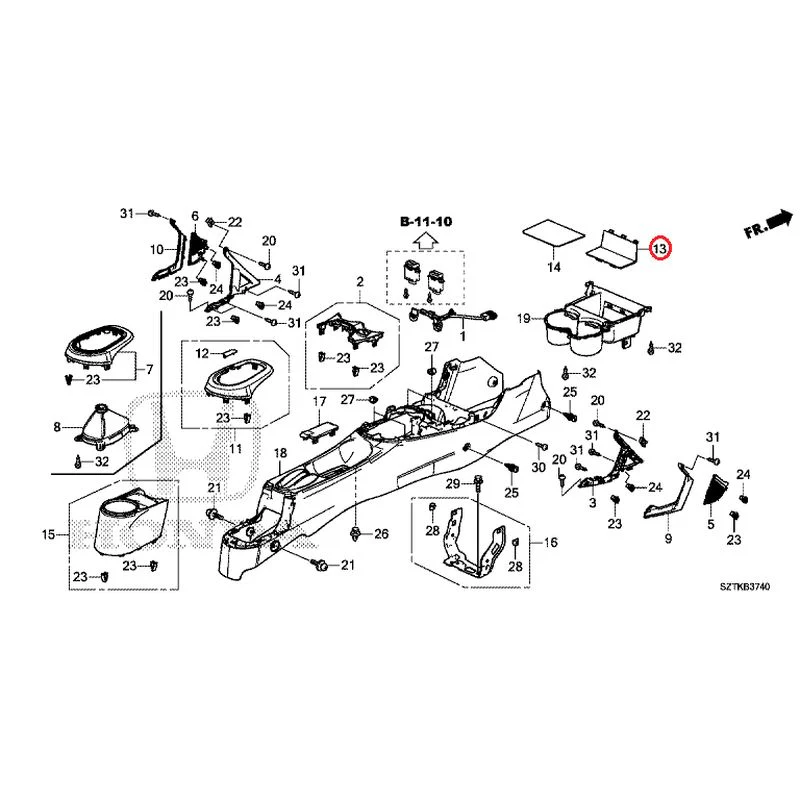 [NEW] JDM HONDA CR-Z ZF2 2014 Console GENUINE OEM - Image 13