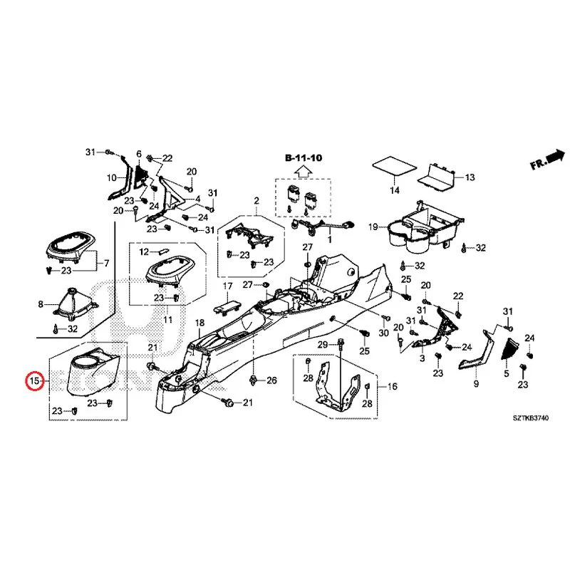 [NEW] JDM HONDA CR-Z ZF2 2014 Console GENUINE OEM - Image 15