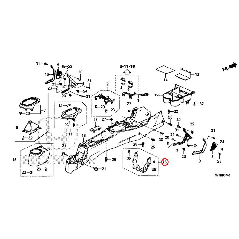 [NEW] JDM HONDA CR-Z ZF2 2014 Console GENUINE OEM - Image 16