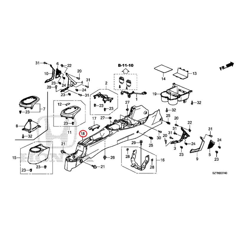[NEW] JDM HONDA CR-Z ZF2 2014 Console GENUINE OEM - Image 18