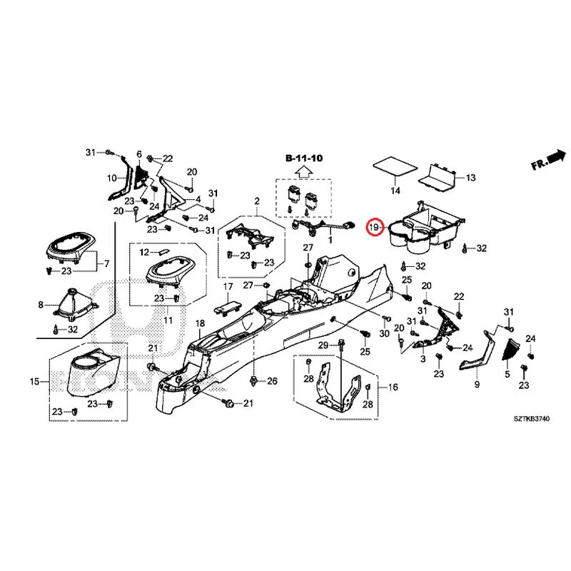 [NEW] JDM HONDA CR-Z ZF2 2014 Console GENUINE OEM - Image 19