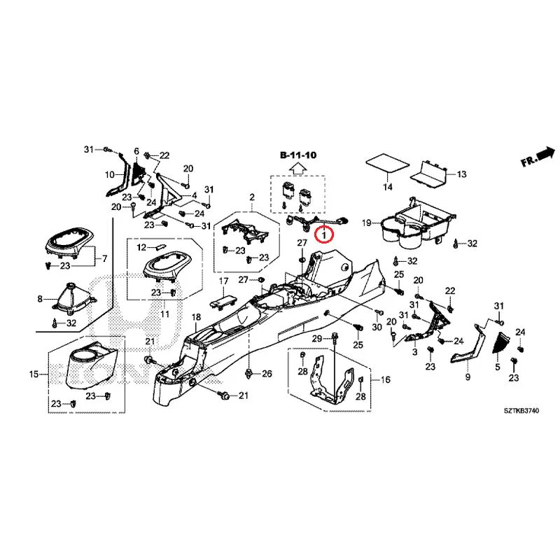 [NEW] JDM HONDA CR-Z ZF2 2014 Console GENUINE OEM - Image 2