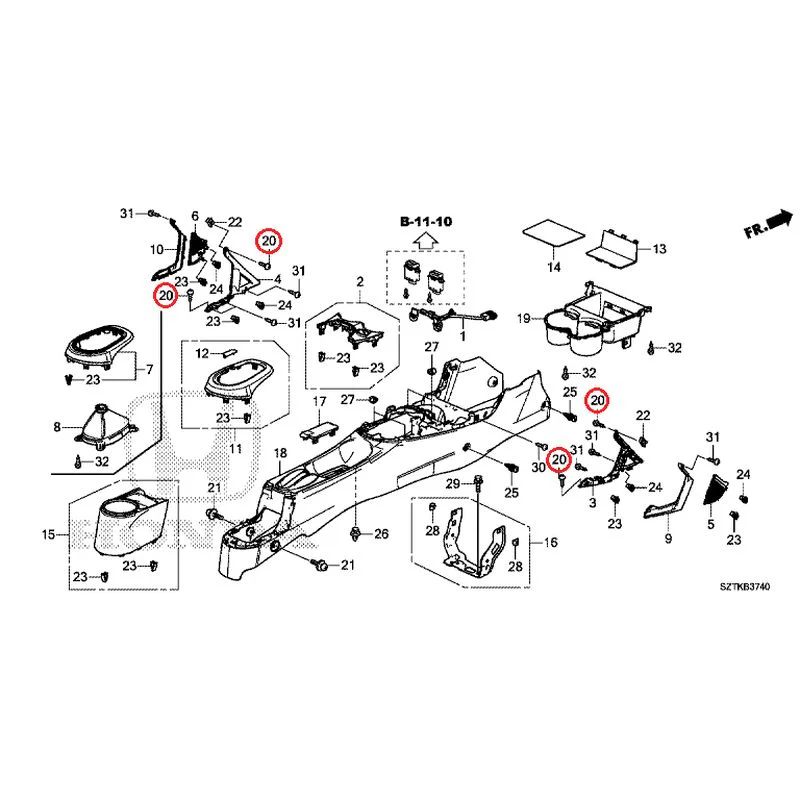 [NEW] JDM HONDA CR-Z ZF2 2014 Console GENUINE OEM - Image 20