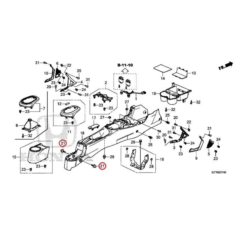 [NEW] JDM HONDA CR-Z ZF2 2014 Console GENUINE OEM - Image 21