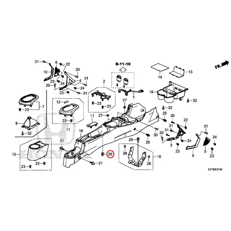 [NEW] JDM HONDA CR-Z ZF2 2014 Console GENUINE OEM - Image 26