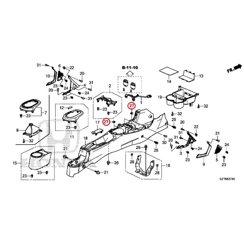 [NEW] JDM HONDA CR-Z ZF2 2014 Console GENUINE OEM - Image 27
