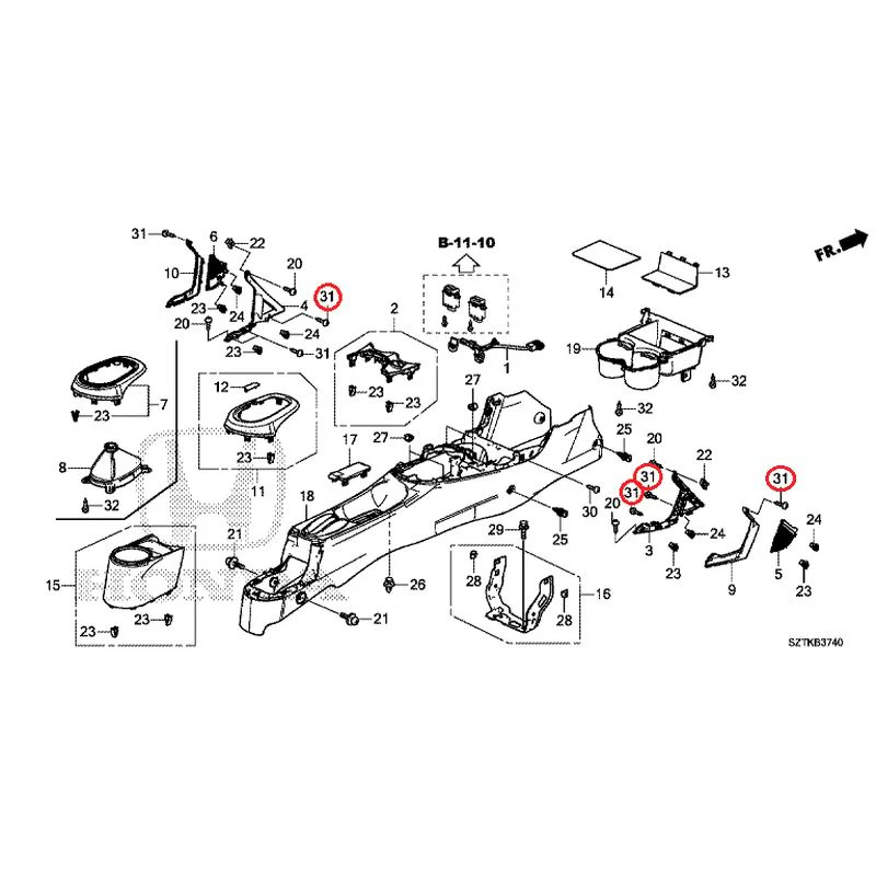 [NEW] JDM HONDA CR-Z ZF2 2014 Console GENUINE OEM - Image 31