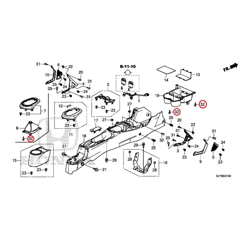[NEW] JDM HONDA CR-Z ZF2 2014 Console GENUINE OEM - Image 32