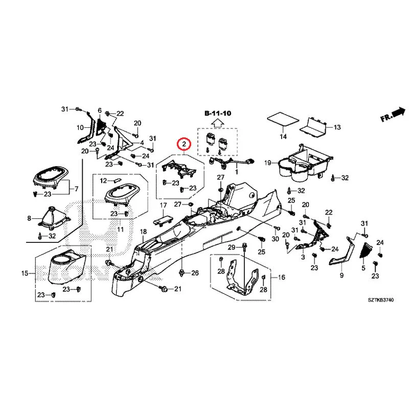 [NEW] JDM HONDA CR-Z ZF2 2014 Console GENUINE OEM - Image 4