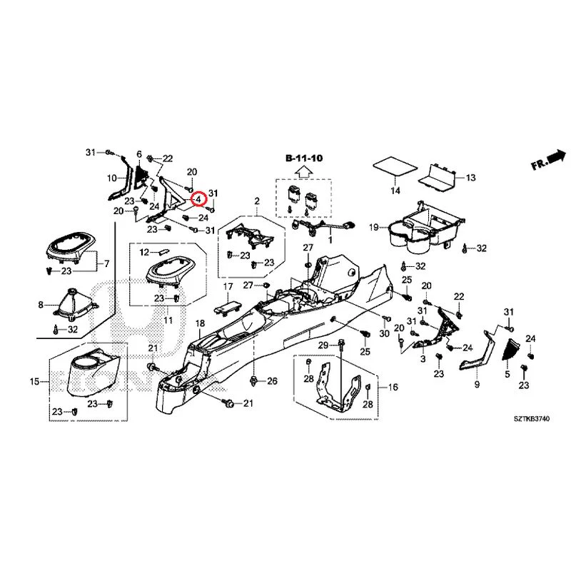 [NEW] JDM HONDA CR-Z ZF2 2014 Console GENUINE OEM - Image 6