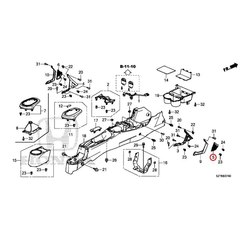 [NEW] JDM HONDA CR-Z ZF2 2014 Console GENUINE OEM - Image 7