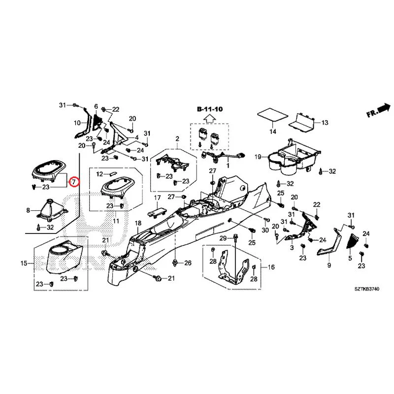 [NEW] JDM HONDA CR-Z ZF2 2014 Console GENUINE OEM - Image 9