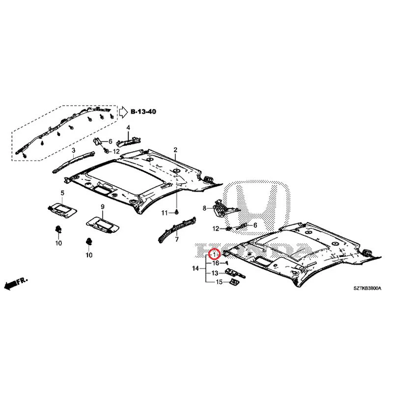 [NEW] JDM HONDA CR-Z ZF2 2014 Roof Lining GENUINE OEM - Image 3