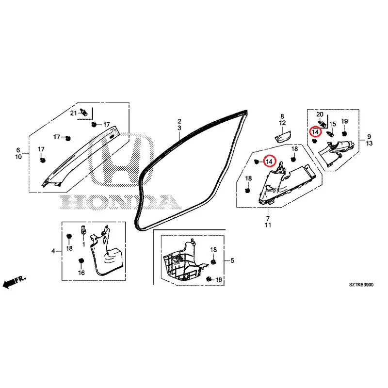 [NEW] JDM HONDA CR-Z ZF2 2014 Pillar Garnish GENUINE OEM - Image 20
