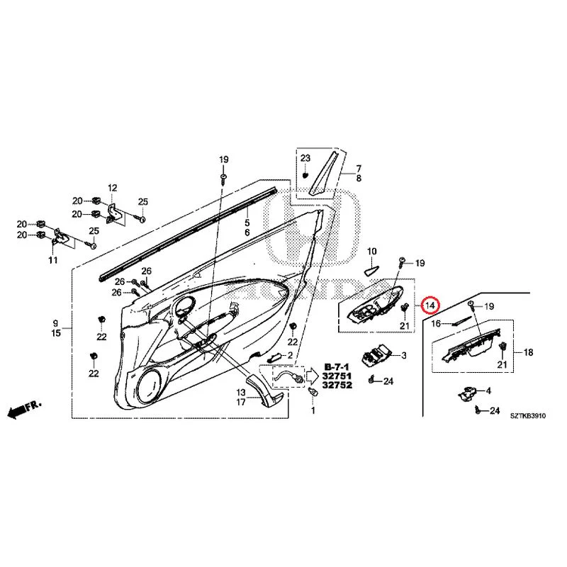 [NEW] JDM HONDA CR-Z ZF2 2014 Door Linings GENUINE OEM - Image 17