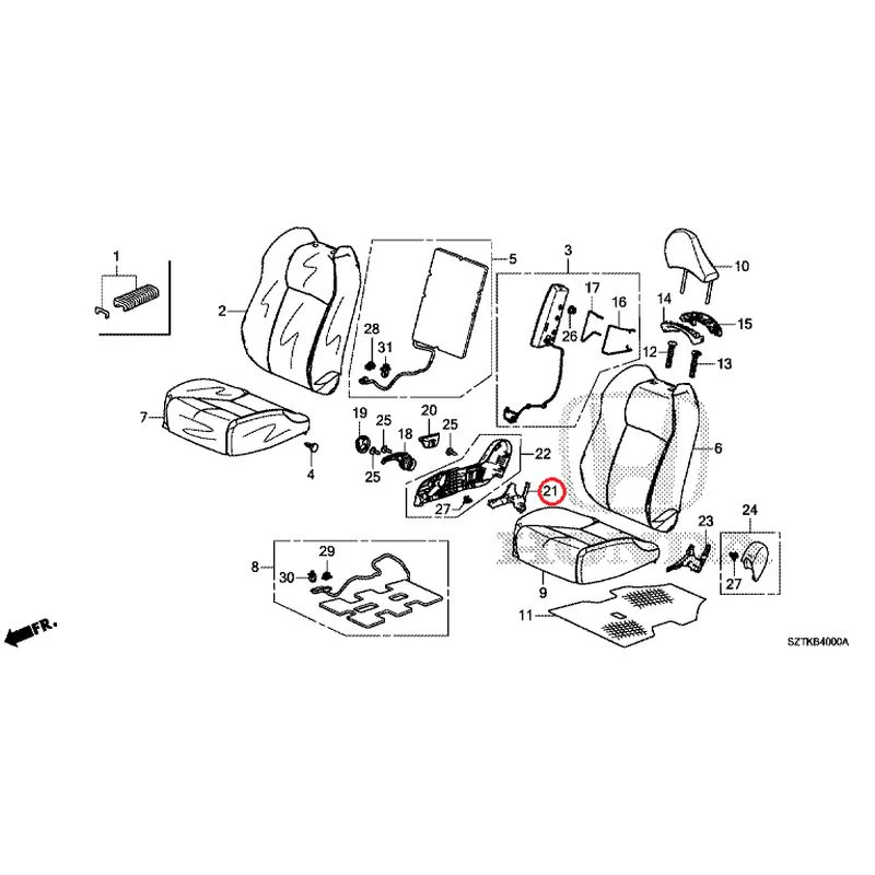 [NEW] JDM HONDA CR-Z ZF2 2014 Front Seat (Driver's Side) GENUINE OEM - Image 26