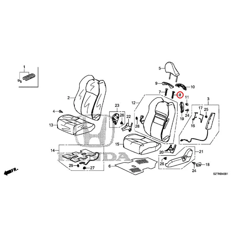 [NEW] JDM HONDA CR-Z ZF2 2014 Front Seat (Passenger Side) GENUINE OEM - Image 11