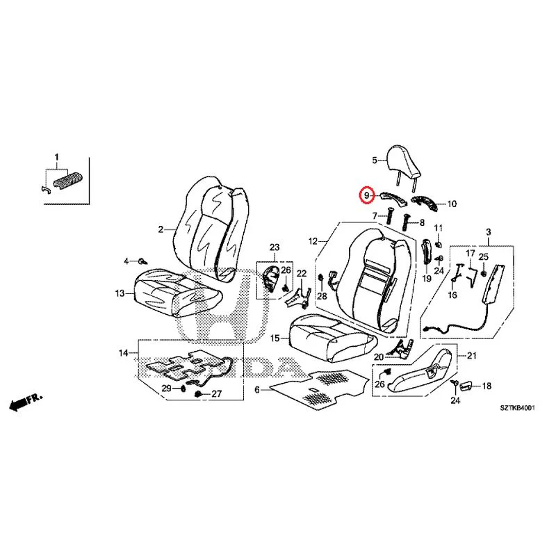 [NEW] JDM HONDA CR-Z ZF2 2014 Front Seat (Passenger Side) GENUINE OEM - Image 12
