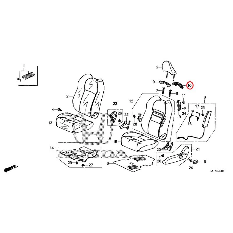 [NEW] JDM HONDA CR-Z ZF2 2014 Front Seat (Passenger Side) GENUINE OEM - Image 13