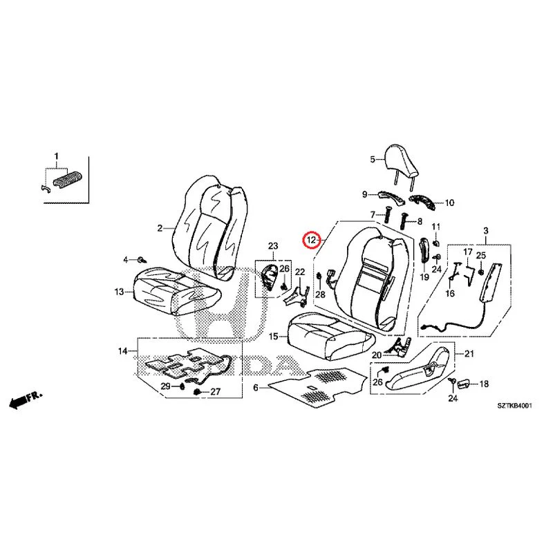 [NEW] JDM HONDA CR-Z ZF2 2014 Front Seat (Passenger Side) GENUINE OEM - Image 15