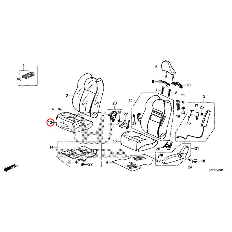 [NEW] JDM HONDA CR-Z ZF2 2014 Front Seat (Passenger Side) GENUINE OEM - Image 17