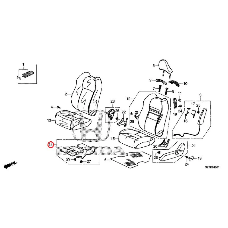 [NEW] JDM HONDA CR-Z ZF2 2014 Front Seat (Passenger Side) GENUINE OEM - Image 19