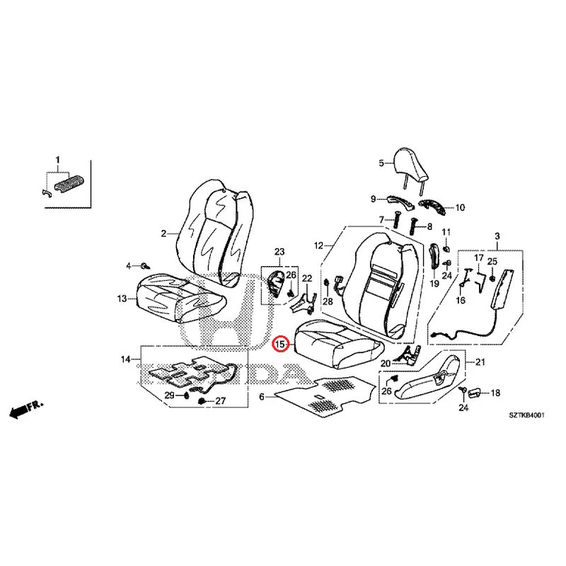 [NEW] JDM HONDA CR-Z ZF2 2014 Front Seat (Passenger Side) GENUINE OEM - Image 20