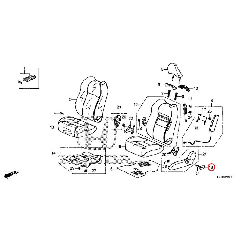 [NEW] JDM HONDA CR-Z ZF2 2014 Front Seat (Passenger Side) GENUINE OEM - Image 23