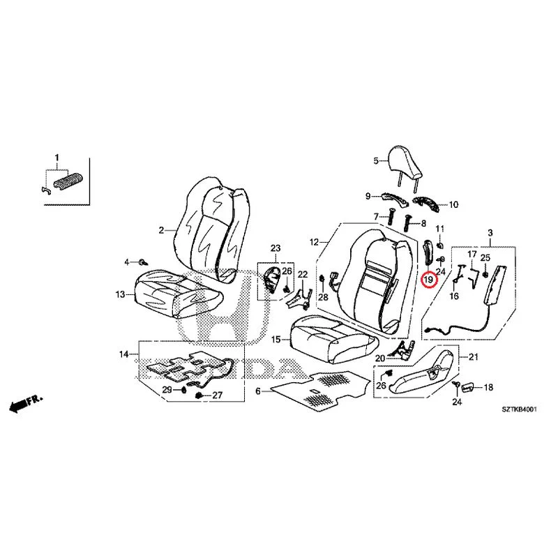 [NEW] JDM HONDA CR-Z ZF2 2014 Front Seat (Passenger Side) GENUINE OEM - Image 24