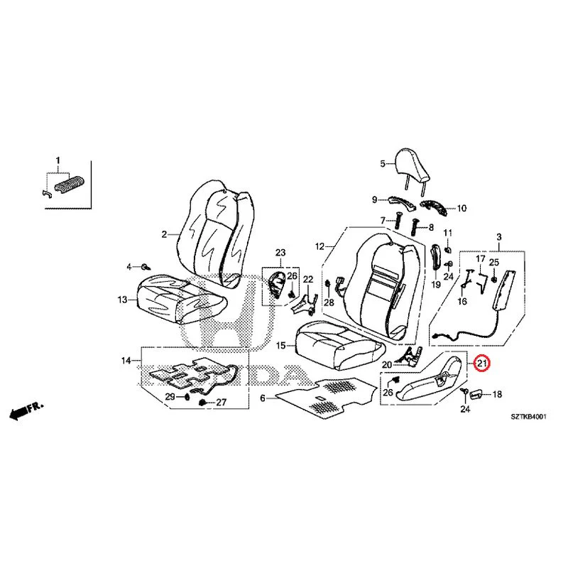 [NEW] JDM HONDA CR-Z ZF2 2014 Front Seat (Passenger Side) GENUINE OEM - Image 26