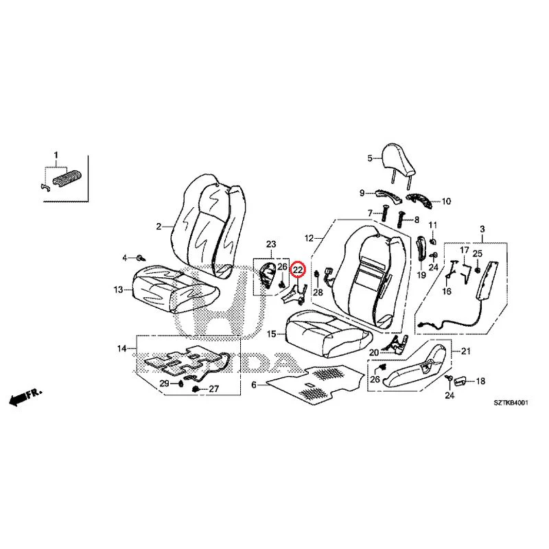 [NEW] JDM HONDA CR-Z ZF2 2014 Front Seat (Passenger Side) GENUINE OEM - Image 27