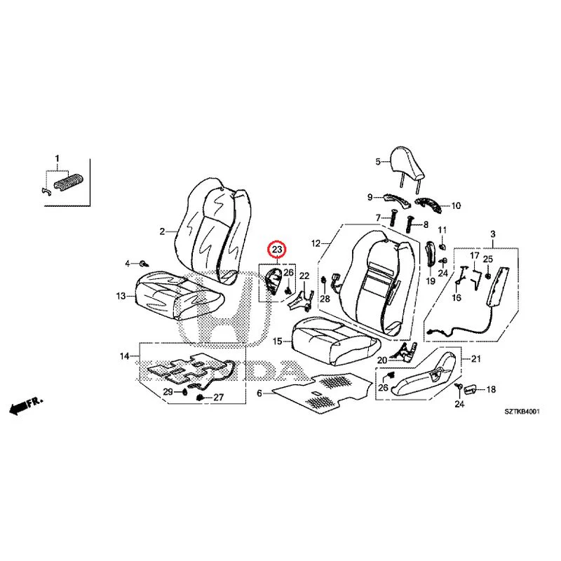 [NEW] JDM HONDA CR-Z ZF2 2014 Front Seat (Passenger Side) GENUINE OEM - Image 28