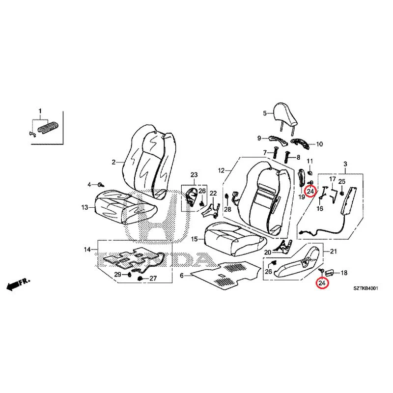 [NEW] JDM HONDA CR-Z ZF2 2014 Front Seat (Passenger Side) GENUINE OEM - Image 29