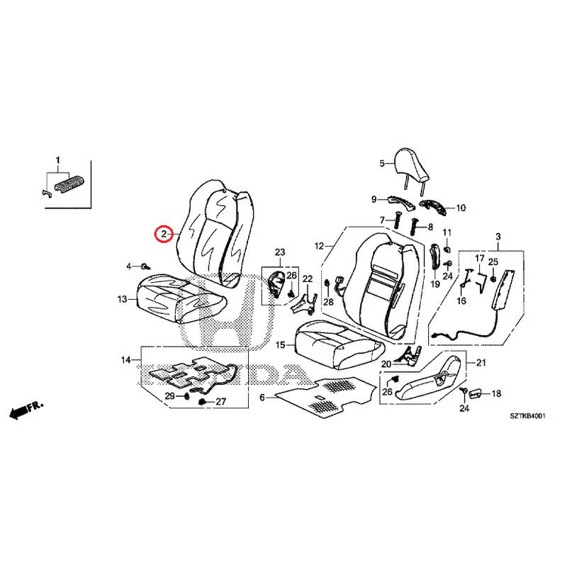 [NEW] JDM HONDA CR-Z ZF2 2014 Front Seat (Passenger Side) GENUINE OEM - Image 3