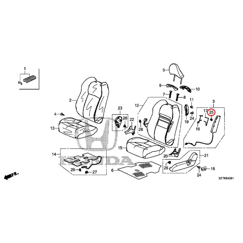 [NEW] JDM HONDA CR-Z ZF2 2014 Front Seat (Passenger Side) GENUINE OEM - Image 30