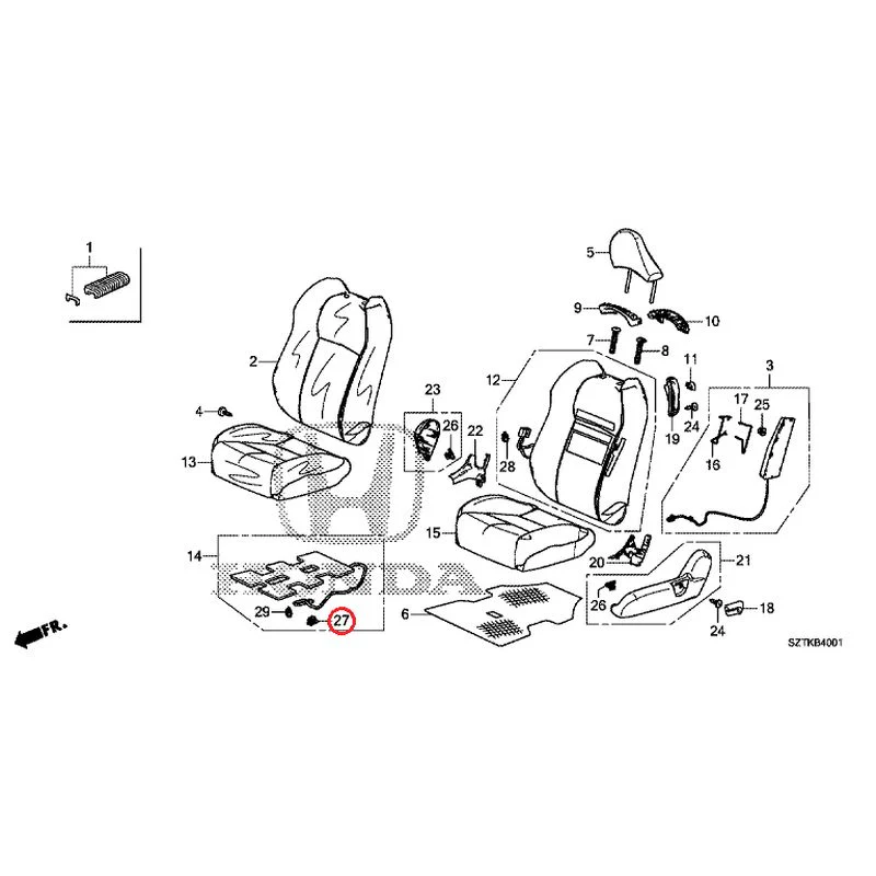 [NEW] JDM HONDA CR-Z ZF2 2014 Front Seat (Passenger Side) GENUINE OEM - Image 32