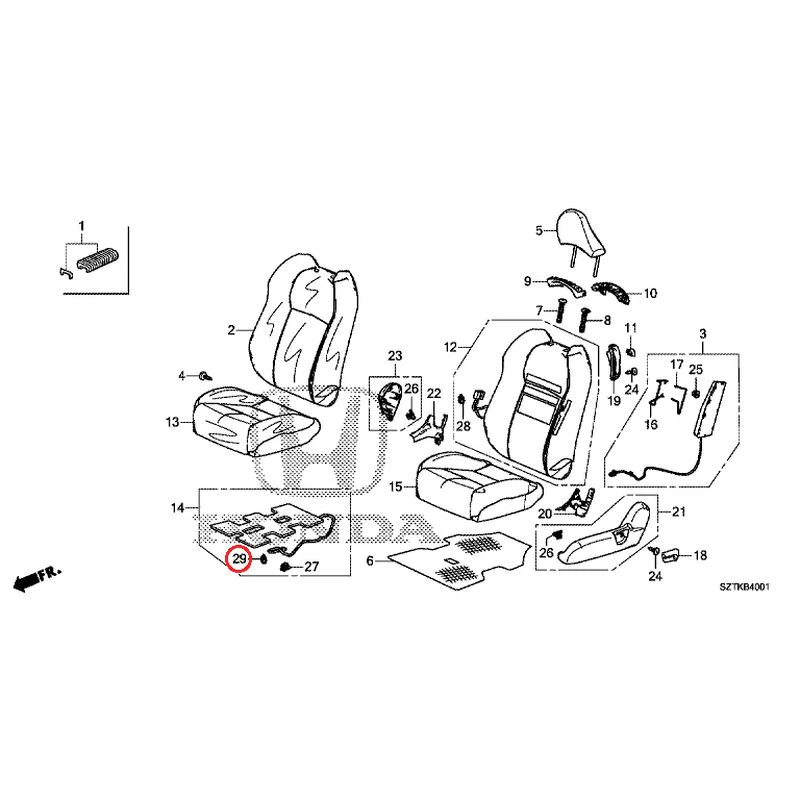 [NEW] JDM HONDA CR-Z ZF2 2014 Front Seat (Passenger Side) GENUINE OEM - Image 34